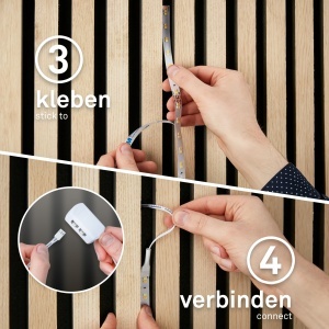 Banda LED Briloner 2,6m, lumina calda, cu intrerupator, pentru decorare - Img 4