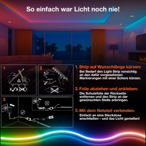 Banda LED decorativa Osram SMART WIFI, 22W, RGB, control prin telecomanda, IP20 - Img 5