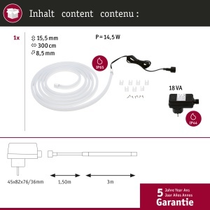 Banda LED Paulmann SimpLED 3m Lumina Calda IP65 - Img 5