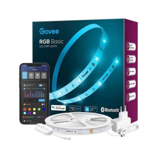 Banda LED RGB inteligenta Govee 5m Wi-Fi Bluetooth, flexibila si durabila