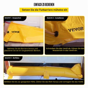 Bariera de Inundatie VEVOR, 7,3 m x 30,5 cm, PVC Rezistent, Capacitate 1093L - Img 4