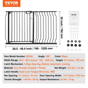 Bariera de protectie VEVOR B3336 Negru 749-1229mm Fara perforare - Img 7