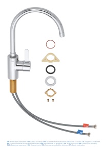 Baterie bucatarie GROHE Eurosmart Cosmopolitan 32843002 crom pivotare 150deg economisire apa - Img 5