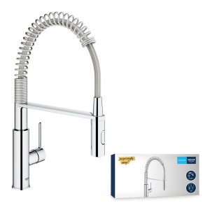 Baterie bucatarie GROHE Get 30361000 crom cu dus extractibil si rotire 360deg