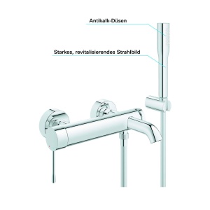 Baterie Cada-Dus GROHE Essence 33628001 Crom Set Complet cu Para de Dus - Img 3