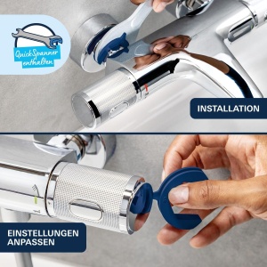 Baterie de dus GROHE Precision Get, crom, cu tehnologie de economisire a apei - Img 8