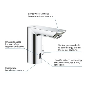 Baterie GROHE Bau Cosmopolitan E 36451000 Crom Tehnologie Infrarosu si Economie de Apa - Img 4