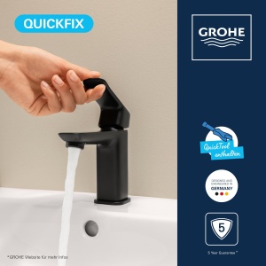 Baterie lavoar GROHE Dice mat negru economisire apa montaj rapid - Img 3