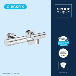 Baterie pentru cada GROHE Precision Get, crom, cu tehnologie de economisire a apei - Img 3