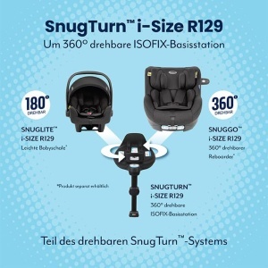Baza pentru scaun auto Graco SnugTurn i-Size R129, ISOFIX, rotativa 360, neagra - Img 4