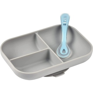 Beaba Baby Teller cu ventuza din silicon gri compatibil cu microunde - Img 3