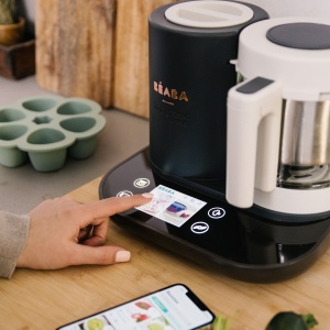 BEABA - Babycook Smart - Conectat - Aparat de mancare pentru bebelusi - Cantar integrat - Bol de sticla - Cos din otel inoxidabil - Capacitate mare 2.25L - Aburi delicat - Ecran tactil/aplicatie - Antracit - Img 8