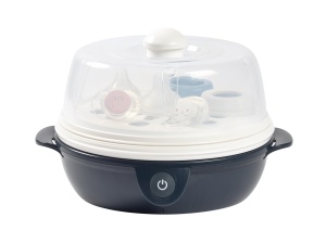 BEABA, Sterilizator de sticle 2 in 1, scalabil, electric cu abur, 2 in 1, 2 compartimente, pana la 8 sticle si accesorii, ultra rapid, temporizator, Steril'Express, albastru de noapte - Img 2