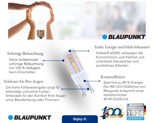 Bec LED Blaupunkt G9 4W 500lm 6500K lumina rece - Img 5