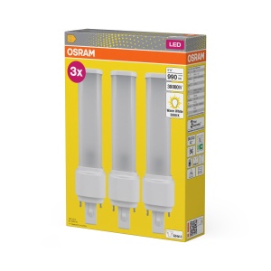 Bec LED compact Osram DULUX D26, 9W, 3000K, 990lm, G24D-3 - Img 2