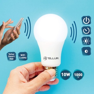 Bec LED Inteligent Tellur RGB WiFi, 10W (100W echivalent), 1000LM, Dimabil - Img 3