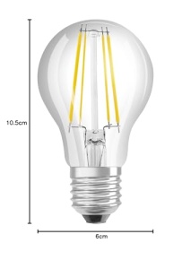 Bec LED LEDVANCE, Filament, E27, 4W, 3000K, Pachet 6 bucati, Echivalent 60W - Img 6