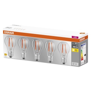 Bec LED Osram E27, 7W, Lumina Calda 2700K, Echivalent 60W, Set 5 Bucati - Img 2