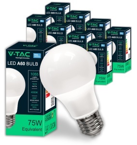 Bec LED V-TAC E27 10.5W - 1055 Lumen, 4000K, A60