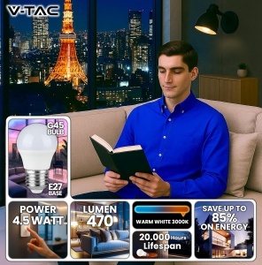 Bec LED V-TAC G45 E27 4,5W (40W echivalent) 470 Lumen 3000K Warmwhite - Pachet 10 bucati - Img 2
