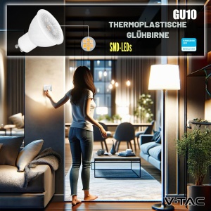 Bec LED V-TAC GU10 6W (echivalent 60W) - 445 Lumen, 4000K, 3 bucati - Img 5
