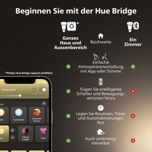 Bec Philips Hue White E27 pachet 4x1055lm, reglabil, lumina alba calda, controlabil prin aplicatie, compatibil cu Amazon Alexa (Echo, Echo Dot) - Img 5