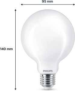 Becuri LED Philips Classic E14, 40W, lumina calda, set 2 buc, alb mat - Img 2