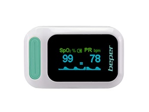 BEPER P303MED050 pulsoximetru, oximetru, pulsoximetru pentru saturatie de oxigen (SpO2), puls (PR), afisaj LED, alimentat cu baterie, curea de transport inclusa - Img 7