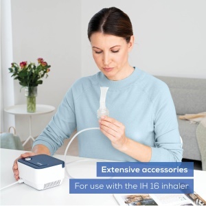 Beurer IH 16 Yearpack, accesorii extinse cu nebulizator, recipient pentru medicamente, mustiuc, masca pentru copii, masca pentru adulti, 5 filtre de schimb, set de nebulizator pentru inhalatorul IH 16, dezinfectabil - Img 2