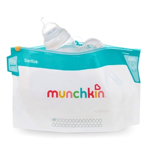Beutel de sterilizare pentru microunde Munchkin, set 6 buc, reutilizabile, cu maner racoros