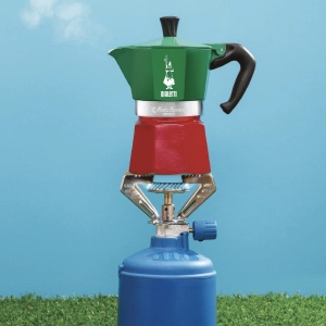 Bialetti - Colectia Moka Express Italia: Espressor emblematic pe plita, face cafea italiana adevarata, vas Moka pentru 3 cani (130 ml), aluminiu, colorat in rosu-verde-argintiu - Img 2