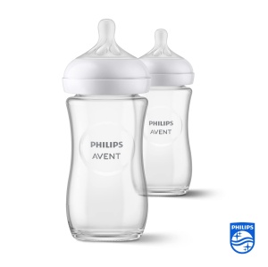 Biberoane din sticla Philips Avent Natural Response - 2x biberoane, 240 ml, fara BPA, pentru nou-nascuti de la 1 luna (model SCY933/02) - Img 2