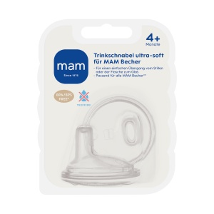 Biberon cu tetina MAM Trinkschnabel Ultra Soft, pentru 4 luni, transparent - Img 3