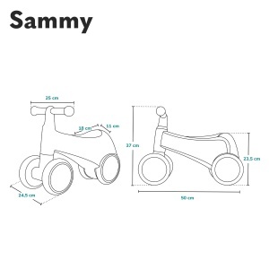 Bicicleta fara pedale LIONELO Sammy de la 1 an bicicleta fara pedala pentru bebelusii de 12-36 luni premergator cu 4 roti de pana la 25 kg manere anti - Img 8