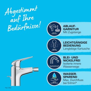 Bidetarmatura GROHE Swift, crom, 15cm, cu tehnologie de economisire a apei - Img 4