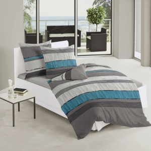 Bierbaum Bettwasche 6472, Mako-Satin, Proiectat in Germania, silber 09, 135x200 + 80x80 cm - Img 2