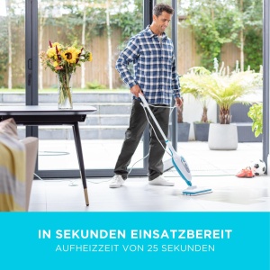 BLACK+DECKER 1300W 5-in-1 Curatator cu abur Mop cu abur (Curatator cu abur pentru curatenie igienica si temeinica, set de accesorii din 5 piese + abur portabil detasabil, usor de utilizat) FSMH13E5 - Img 5