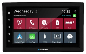 Blaupunkt Rotterdam 600 DAB, multimedia auto 2-DIN, ecran tactil de 7 inch, CarPlay, Android Auto, DAB+, Bluetooth, sistem hands-free, USB, camera de marsarier de intrare, egalizator, 180 wati