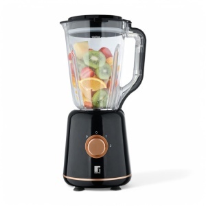 Blender Bergner Copperly - 800 W, 1.8 L, Inox, Negru cu Detalii Aurii
