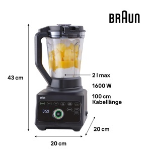 Blender Braun PowerBlend 9 JB9040BK 1600W 18 programe Negru - Img 6