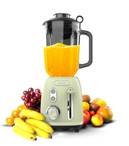Blender Cecotec Retro Power Black Titanium, 1200W, 1.5L, Verde Vintage