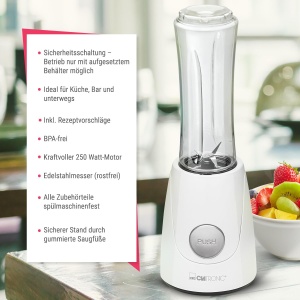 Blender Clatronic SM 3593, 250W, 600ml, Alb - Img 4