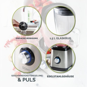 Blender DOMO DO1133BL, 1000W, 1.5L, inox - Img 3