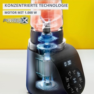 Blender Moulinex Blend Up LM19H4F0, 1000 W, 8 programe automate, albastru - Img 6