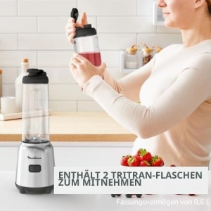Blender Moulinex Mix Move, 300 W, capacitate 0,8 l, 2 sticle Tritan - Img 2