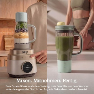 Blender Ninja CrushBOSS 2-in-1, 1200W, capacitate 2,1L, alb si champanie - Img 3