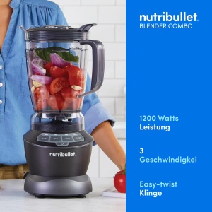 Blender Nutribullet Full Size NBF500MB, 1200W, 1.9L, Negru - Img 2