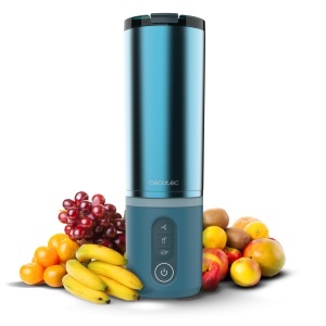 Blender portabil Cecotec Shake2Go Lagoon, 180 W, 600 ml, metalic
