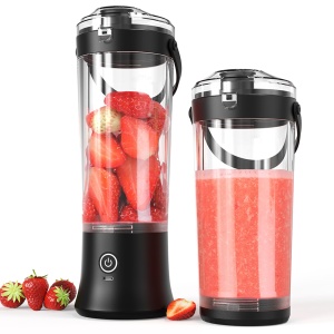 Blender portabil TOPESCT, 500 ml, 270W, 6 lame, negru