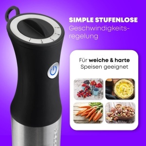 Blender ProfiCook PC-SM 1094, 1000W, inox, 27 cm, 4 cutite - Img 6